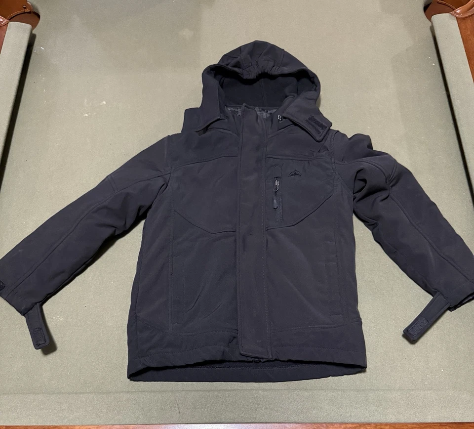 Snozu Winter Hooded Jacket Child Size 7 Black - Image 1 of 4