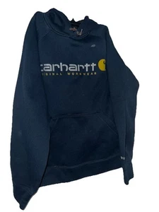 Men’s Carhartt Hoodie-Blue Size Medium - Picture 1 of 2