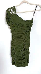 Mini Vestido De Colección Y2k JESSICA MCCLINTOCK Hada Verde Bosque Acanalado Hombro Descubierto 4 - Imagen 1 de 5