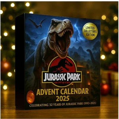 1 Set For Jurassic Park 32nd 2025 Calendar Xmas Gifts Dinosaur Advent 24 Days 2D - Image 1 of 4
