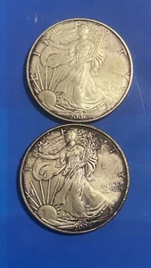 (2) 2006 American Silver Eagle US Mint Walking Liberty Coins 1oz .999 fine - Picture 1 of 6