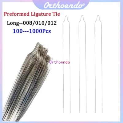 Dental Orthodontic Stainless Steel Preformed Ligature Ties wire Long 008/010/012 - Image 1 of 4
