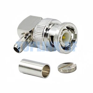 10x BNC Male Plug Right Angle Cable Connector Crimp For LMR195 RG58 RG400 RG142 - Bild 1 von 4