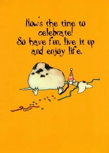 Funny Happy Birthday Party Animal Dog Flattened By Bad Hangover Card By Kersten - Picture 1 of 3