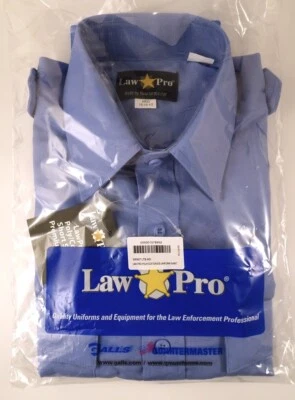 Camisa premium LawPro de polialgodón manga corta, SR997, azul claro, mediana, 15-15 1/2 Foto 1 de 4