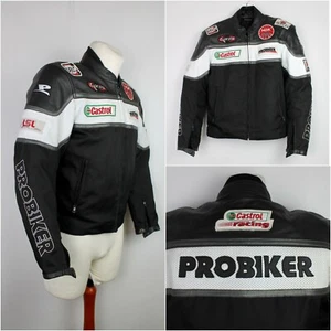 Probiker Motorcycle Jacket Race Style Castrol NGK leather size Small - Bild 1 von 12