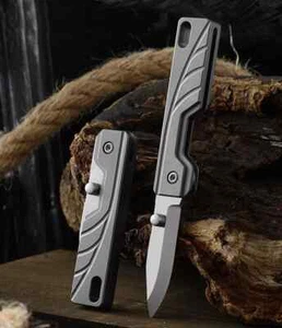 Titanium Pocket Mini Folding Blade Knife Letter Box Opener Outdoor EDC Keychain~ - Picture 1 of 11