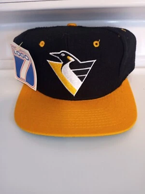 NWT Vintage Pittsburgh Penguins Snapback Hat Pinstripe Robo Logo Lemieux NHL - Image 1 of 3