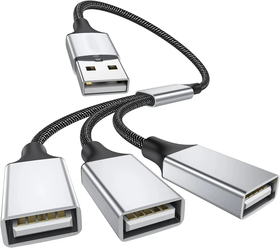 Sdoppiatore USB Tipo B | 1 a 3 Porte | USB 2.0 | Prolunga e Carica - Immagine 1 di 1