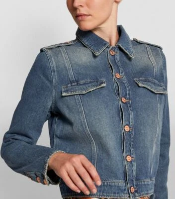 7 FOR ALL MANKIND  Denim Uniform Jacket - Mid Aged Blue - Size S - Image 1 of 4