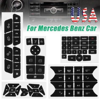 Radio Button Repair Kit Window Switch Sticker For Mercedes Benz C200 C250 C300 - Image 1 of 4