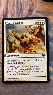 1x True Conviction mtg Scars of Mirrodin Lightly Played LP - Image 1 of 2