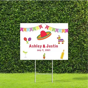 Mexican Fiesta Themed Yard Sign Great for Wedding Birthday Bridal Shower - Picture 1 of 5