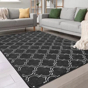 Shag Geometric Modern Area Rug for Bedroom, 5x7 Feet Memory Foam Indoor Carpe... - Picture 1 of 7