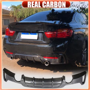 REAL CARBON Rear Bumper Diffuser Lip For BMW F32 F33 F36 435i 440i M-Sport 14UP - Picture 1 of 15