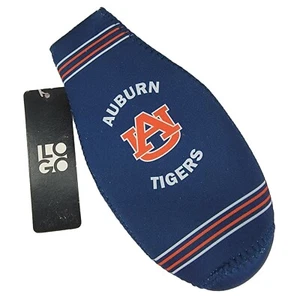 AUBURN TIGERS Beer Bottle Cooler / Neoprene Zip Koozie 12oz. NCAA (2-Pack) - NEW - Picture 1 of 3