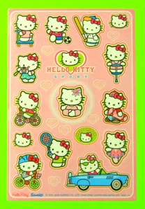 Vintage American Greetings Hello Kitty Sport Stickerbogen - Bild 1 von 3