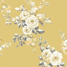 Muriva Catherine Lansfield Canterbury Floral Wallpaper Roses Leaves 