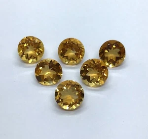 Natural AAA Citrine Cut Faceted Round Loose Gemstone For Making All Type Jewelry - Picture 1 of 13