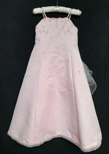 Nuevo con etiquetas Vestido de Fiesta Rosa Dama de honor Niñas Edad 6-8 Red Secuenciado - Imagen 1 de 5