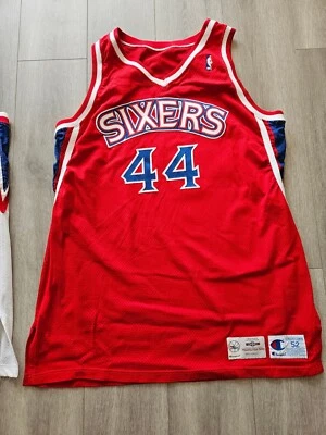 Champion Derrick Coleman Game Issued PROCUT Sixers 76ers Jersey Philadelphia 52 - Image 1 of 4