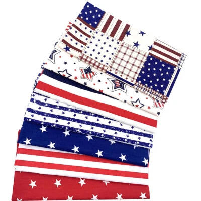 American Flag Star Stripe 100% Cotton Twill Fabric Patchwork Diy Sewing Material - Image 1 of 4