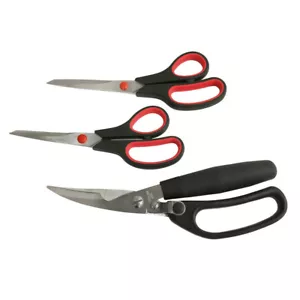 3 Pc Stainless Steel Multi-Purpose Utility Scissors Set - Picture 1 of 6