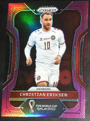 2022 Prizm World Cup Christian Eriksen PURPLE # 155/199 #67 Base Denmark - Image 1 of 2