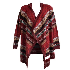 Tucker & Tate Girls XL 14/16 Open Front Sweater Hooded Red Southwestern Design - Picture 1 of 9