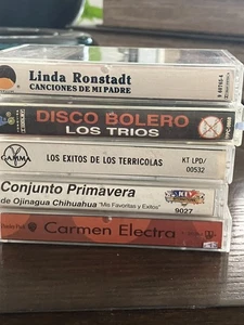 5 Cassette Tapes, Linda Ronstadt Disco Bolero, Los Terrícolas Primavera, Electra - Picture 1 of 7
