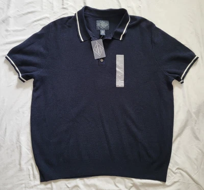 Polo St John's Bay Para Hombres XL Suéter Azul Manga Corta Tejido Clásico Preppy Escuela Foto 1 de 4