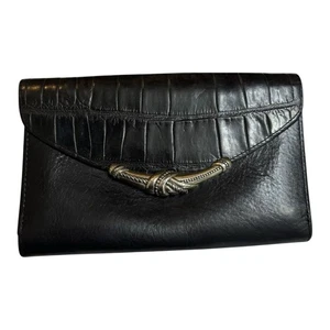Cartera bolso clutch de cuero negro Brighton - Imagen 1 de 13