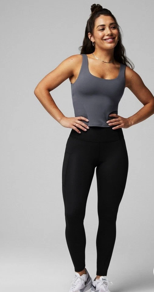 Leggings Fabletics Oasis Pureluxe para mujer, nuevos con etiquetas, negros, S, bolsillo, cintura alta, suaves Foto 1 de 4