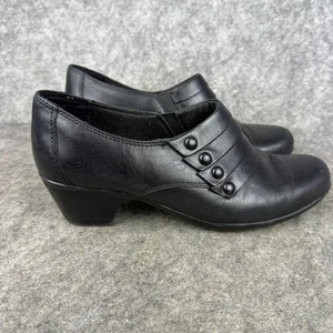 Clarks Damenschuhe 10M Bendables Ingalls Falls schwarz Leder Slipper niedriger Absatz - Bild 1 von 10