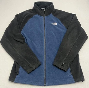 Men’s North Face Zip Up Fleece Jacket Size L Black Blue Two Tone - Picture 1 of 11