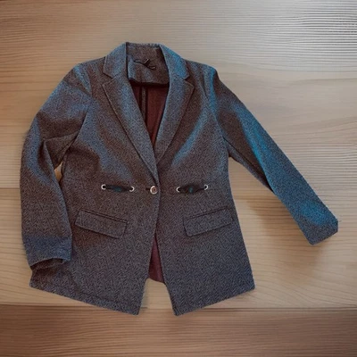 Chaqueta para mujer Whitehouse Black Market pequeña en espiga blazer detalle de cinta Foto 1 de 4