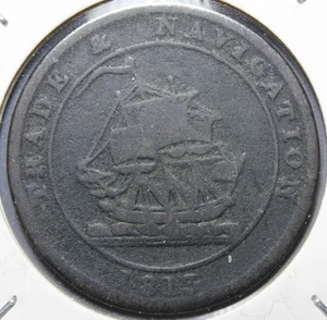 Ficha de medio centavo de Nueva Escocia 1813, NS-21A1, bretón 965 - Imagen 1 de 2
