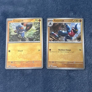 Pokémon Mega Evolutions Croagunk Toxicroak Reverse Holos - Picture 1 of 4