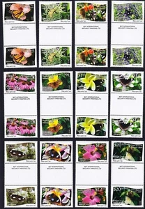 NIUAFO'OU ISLAND - 2013 MNH "Butterflies & Flowers" Complete Set GUTTER PAIRS !! - Picture 1 of 1