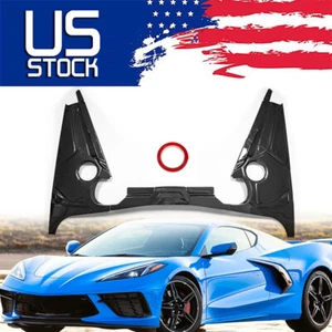 For Corvette C8 Coupe 2020-Up Carbon Fiber Black Engine Bay Trim Panel Cover Kit - Foto 1 di 14