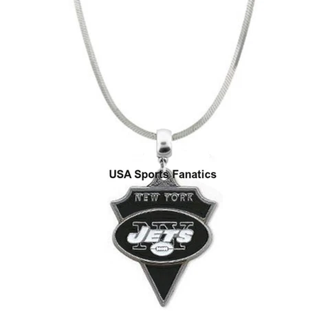 New York Jets Team Logo Necklace On 925 Sterling Silver Snake Chain Cover