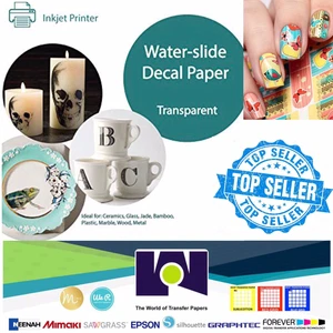 Inkjet Waterslide Decal Paper CLEAR, 15 Sh,  8.5" x 11" TOP SELLER Made In USA