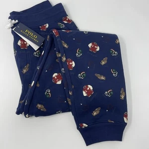 Polo Ralph Lauren Boys Size XL (18-20) Navy Tossed Football Fleece Jogger Pants - Picture 1 of 9