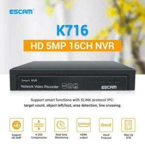 16 Channel NVR RJ45 Ethernet Port H.265+ VGA HDMI 5MP IP Network Video Recorder - Picture 1 of 11
