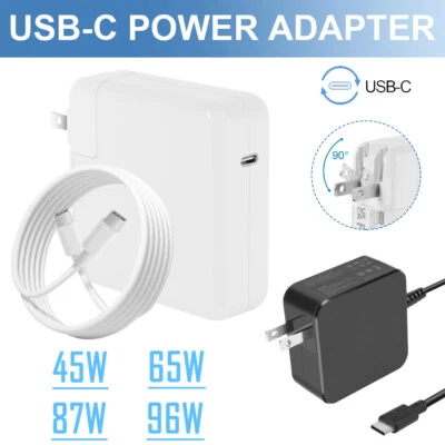 45W 87W 96W USB C Type C AC Adapter Charger For Apple Macbook Pro,Air/Samsung/HP - Image 1 of 4
