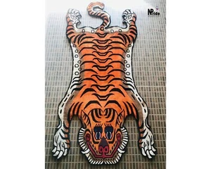 Orange Silk Tibetan Tiger Rug Carpet Runner 3 Sizes Handmade Nepal Meditation - Picture 1 of 6