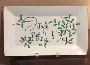 Lenox "HOLIDAY" Rectangular Serving Tray "Jingle all the Way" - Picture 1 of 3