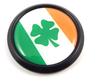Ireland Irish Black Round Flag Car Decal Emblem bumper 3D Sticker 1.85" - Imagen 1 de 2