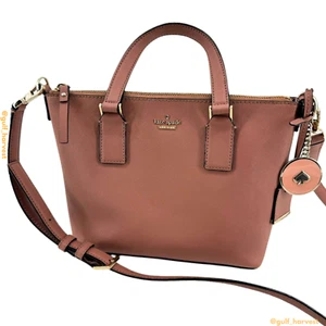 Kate Spade Muave Cameron Street Lucie Crossbody Bag Cow Leather Purse w/ Charms - Picture 1 of 22