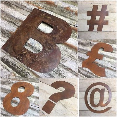 RW NORFOLK 12" industrial letters metal rustic numbers symbols shop sign lettering rusty